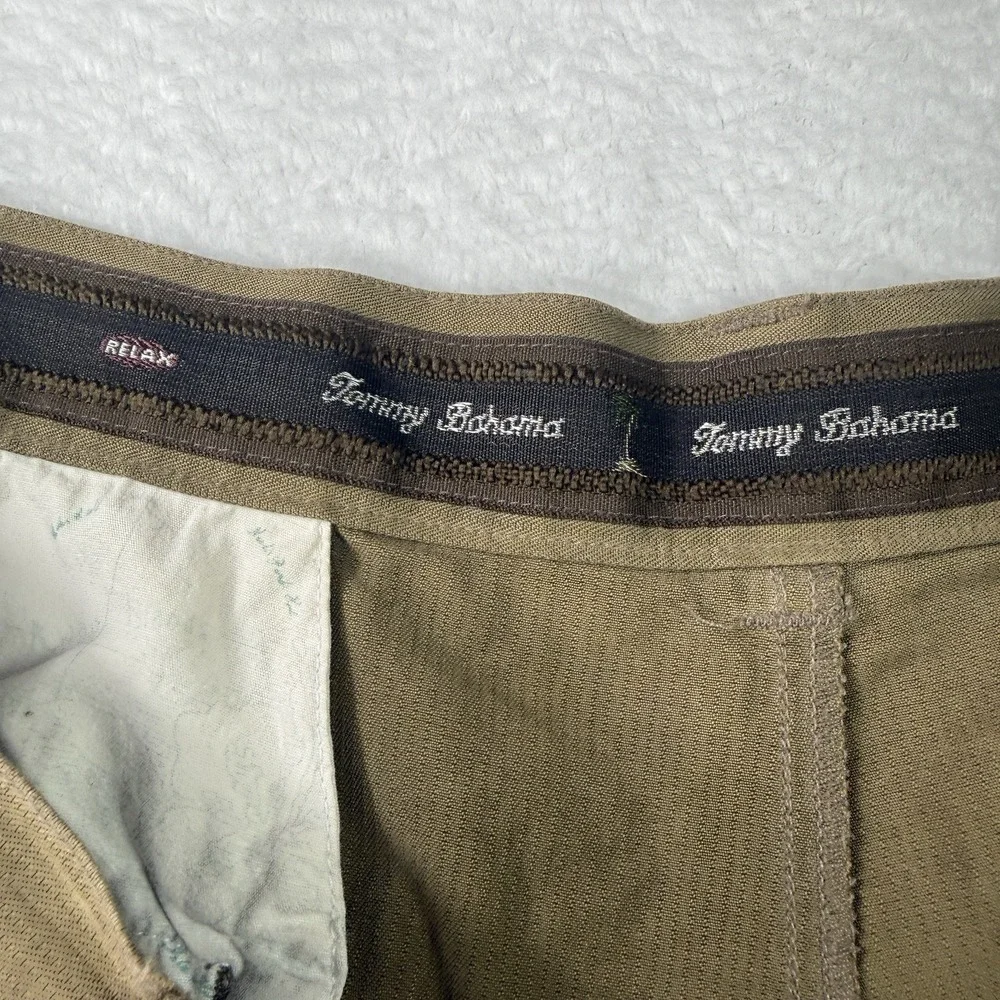 Tommy Bahama Shorts Mens 42 Brown Island Zone Relax‎ Silk Chino Resort Pleated